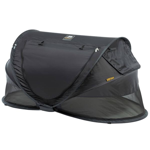 DERYAN Lettino da Viaggio Pop-up Toddler Luxe con Zanzariera Nero