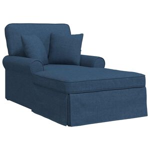 vidaXL Chaise Longe con Gonna con cuscino 3 pcs Blu Tessuto