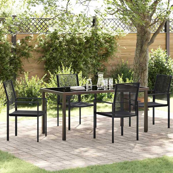 vidaXL Set da Pranzo per Giardino 5 pcs Nero