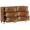 vidaXL Credenza con cassetto 2 pcs marrone ambrato 60 x 33 x 75 cm
