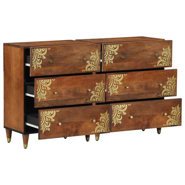 vidaXL Credenza con cassetto 2 pcs marrone ambrato 60 x 33 x 75 cm