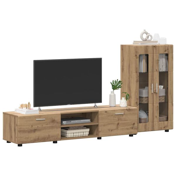 vidaXL Set mobile TV FLORIN Rovere artigianale Legno multistrato