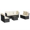 vidaXL Set Divani da Giardino con Cuscini 8 pz Nero in Polyrattan