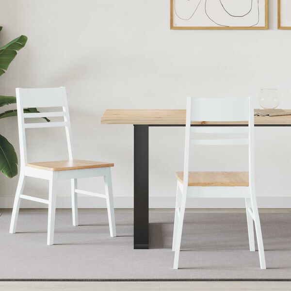vidaXL Sedie da pranzo 2 pcs Bianco 43 x 54 x 89 cm