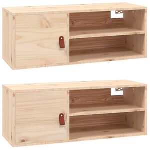 vidaXL Pensili 2 pz 80x30x30 cm in Legno Massello di Pino