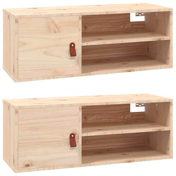 vidaXL Pensili 2 pz 80x30x30 cm in Legno Massello di Pino