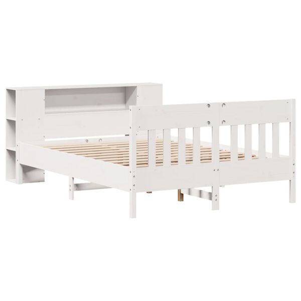 vidaXL Letto Libreria senza Materasso Bianco 140x200 cm Legno di Pino