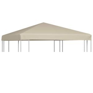 vidaXL Tetto per Gazebo 310 g/m&sup2; 3x3 m Beige