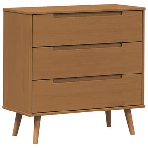vidaXL Cassettiera MOLDE Caramello 80 x 40 x 80 cm