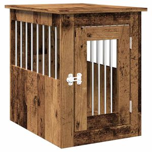 vidaXL Gabbia Cani da Arredamento Legno Antico Legno Multistrato