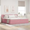 vidaXL Letto con contenitore e LED con led Rosa 200 x 200 cm Velluto