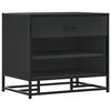 vidaXL Panca Portaoggetti Nera 60x40x53,5 cm Multistrato e Metallo