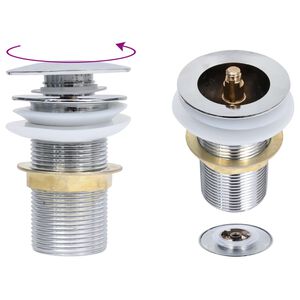 vidaXL Scarico a Pressione Senza Troppopieno Cromo 6,4x6,4x9,1cm