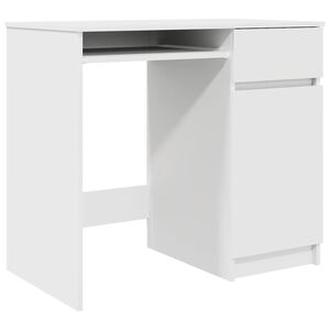 vidaXL Scrivania Bianca 86x49x76 cm in Legno Multistrato