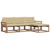 vidaXL Set di divani da esterno con cuscino 4 pcs Naturale e Beige