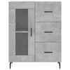 vidaXL Credenza Grigio Cemento 69,5x34x180 cm in Legno Multistrato