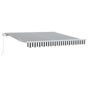 vidaXL Tenda da Sole Retrattile Manuale Antracite e Bianco 300x250 cm