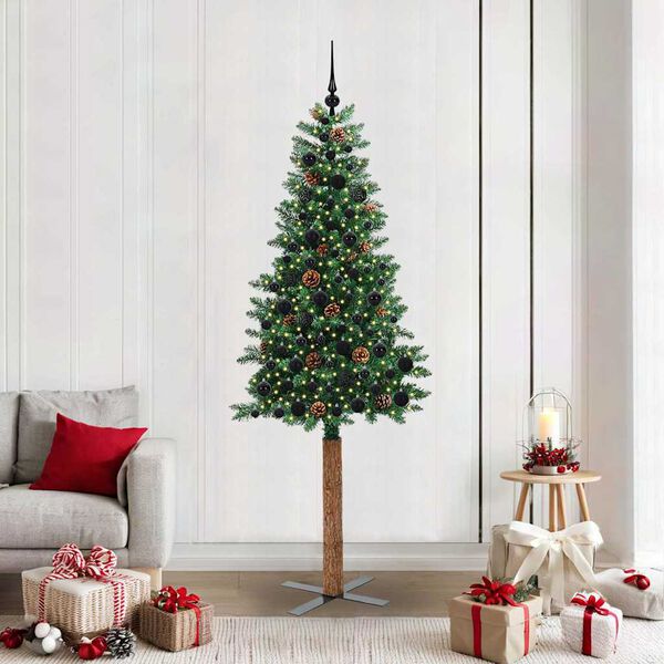 vidaXL Albero di Natale snodato con 300 LED con supporto Verde 210 cm