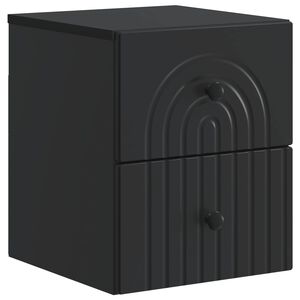 vidaXL Mobiletto da notte a muro con cassetto Nero 33 x 34,5 x 40 cm