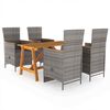vidaXL Set Mobili da Pranzo per Giardino 5 pz Grigio