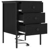 vidaXL Armadio da Notte con cassetto 2 pcs Rovere Nero 42 x 41 x 61 cm