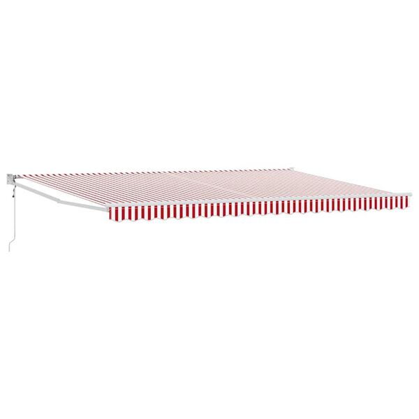 vidaXL Tenda Retrattile Rosso e Bianco 500 × 300 cm Tessuto e Metallo