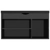 vidaXL Panca Porta Scarpe Cuscino Nero Lucido 80x30x47cm Multistrato