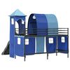 vidaXL Struttura del letto loft per bambini Nero e Blu 99,5 x 190 cm