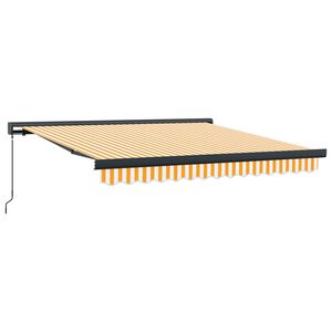 vidaXL Tenda Retrattile Gialla e Bianca 3x2,5 m in Tessuto e Alluminio