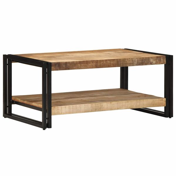 vidaXL Tavolino da Salotto 90x50x38 cm Legno Massello di Mango Grezzo
