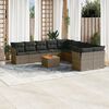 vidaXL Set Divani da Giardino 11 pz con Cuscini in Polyrattan Grigio