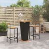 vidaXL Set Bar Giardino 3 pz Nero Polyrattan e Legno Massello Acacia