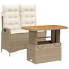 vidaXL Set da Pranzo da Giardino 2 pz con Cuscini Beige in Polyrattan