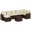 vidaXL Set Divani da Giardino 8 pz con Cuscini Marrone in Polyrattan