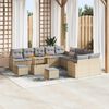 vidaXL Set Divano da Giardino 13 pcs Beige polyrattan