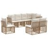 vidaXL Set di divani da esterno con cuscino 8 pcs Naturale Poliestere