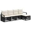 vidaXL Set Divano da Giardino 4 pz 5-Posti Nero polyrattan