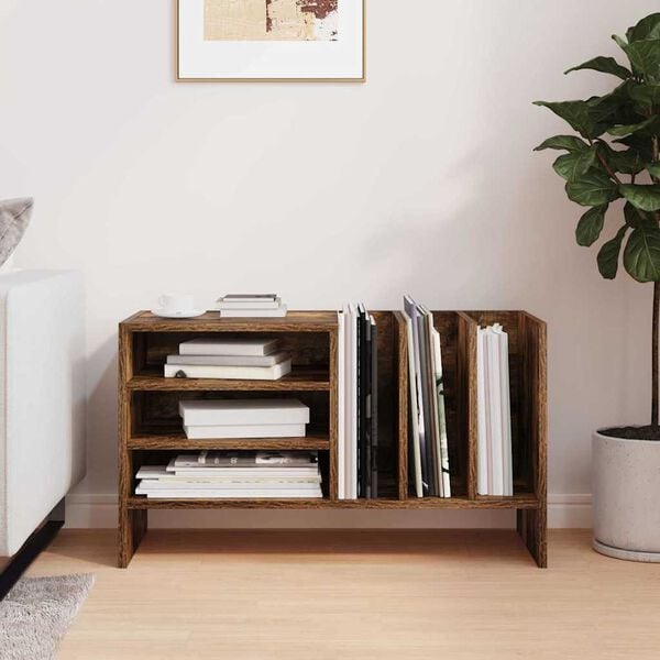 vidaXL Mobile porta vinili Rovere fumé 78.5 x 35 x 45 cm