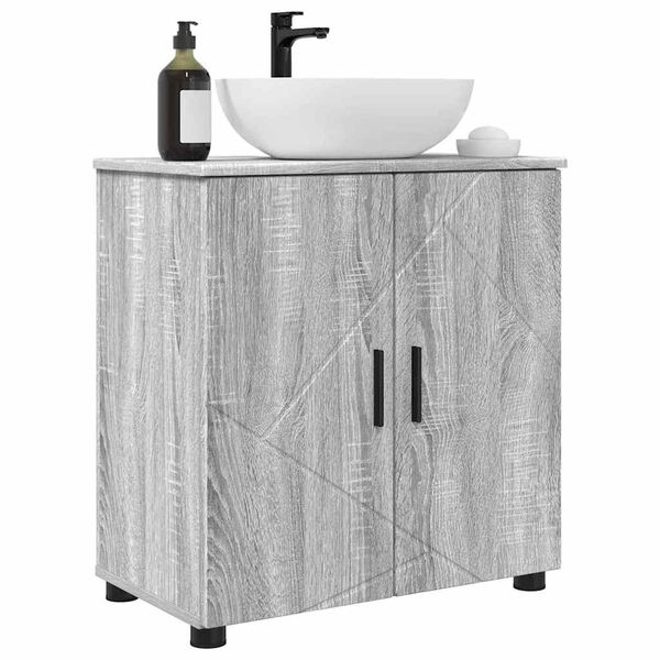 vidaXL Mobile da Bagno con archiviazione Grigio Sonoma 61 x 35 x 64 cm