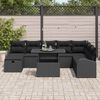 vidaXL Set Divano da Giardino con cuscino 9 pcs Nero Poly Rattan