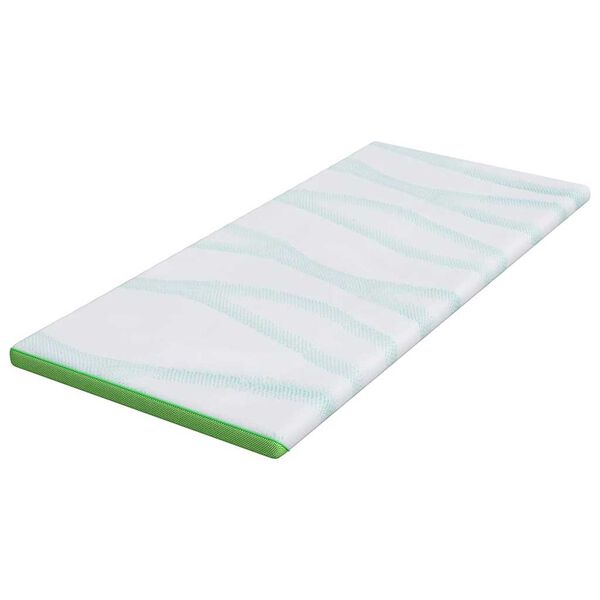 vidaXL Topper per materasso Bianco e Verde 180 x 200 x 6 cm