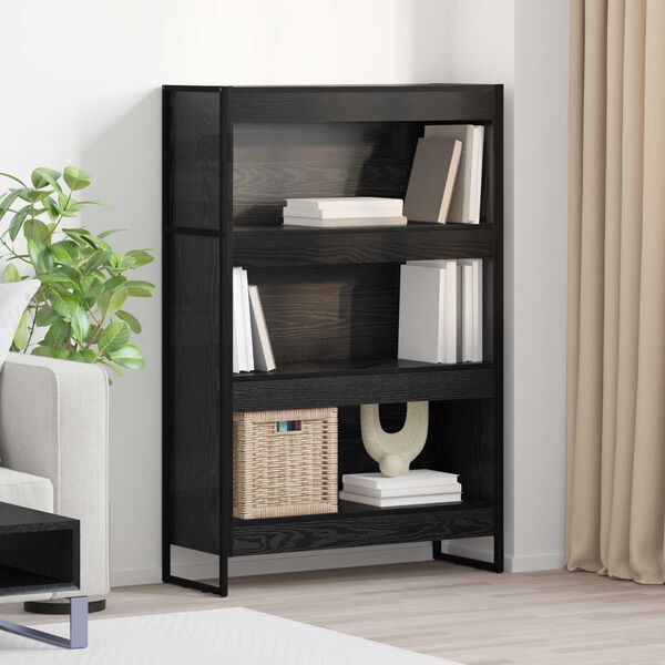 vidaXL Armadio per Libri Rovere Nero 80 x 30 x 155 cm