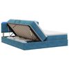 vidaXL Letto con contenitore LED e materasso Blu Scuro 180 x 200 cm