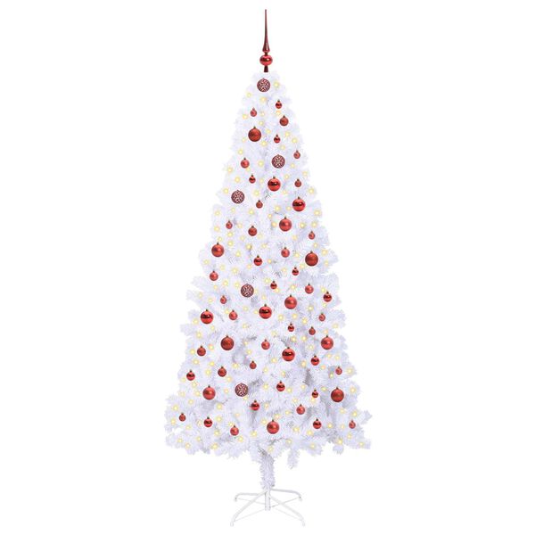 vidaXL Albero di Natale artificiale Bianco 210 cm PVC e Acciaio