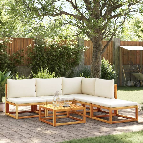 vidaXL Set di divani da giardino 6 pezzi con cuscini in legno di acacia e rattan
