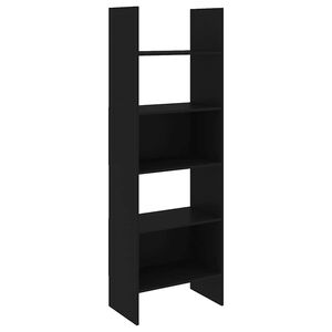 vidaXL Libreria Nera 60x35x180 cm in Legno Multistrato