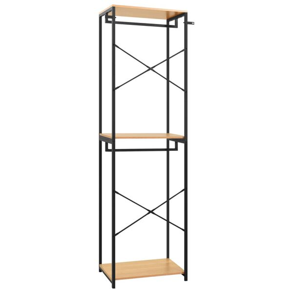 vidaXL Armadio Nero e Rovere 60x40x213 cm Metallo e Legno Multistrato