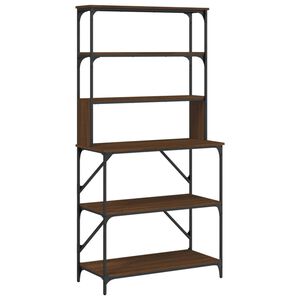 vidaXL Scaffale Cucina 6Ripiani Rovere Marrone 90x40x180cm Multistrato