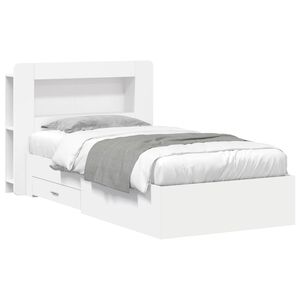 vidaXL Telaio del letto con storage con testiera Bianco 80 x 200 cm