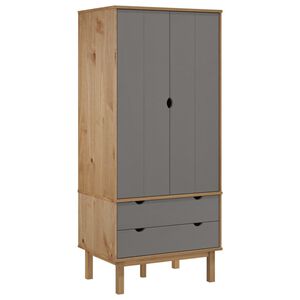 vidaXL Armadio OTTA Marrone e Grigio 76,5x53x172 cm in Legno di Pino